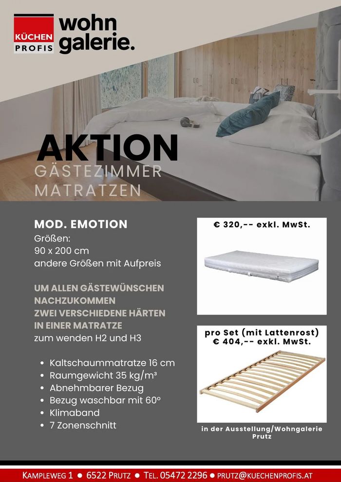 Aktion Gästezimmer-Matratzen - 1